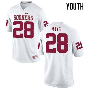 Youth Michael Mays White OU Sooners College Football #28 Jersey 504911-999