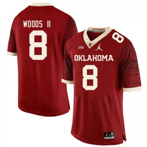 Men Michael Woods II Retro Oklahoma College Football #8 Jersey 768274-198
