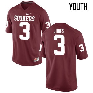Youth Mykel Jones Crimson OU College Football #3 Jersey 384099-163