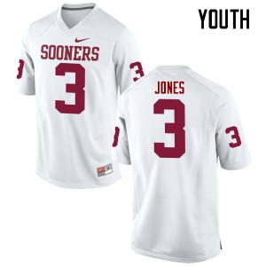 Youth Mykel Jones White OU College Football #3 Jersey 962312-480