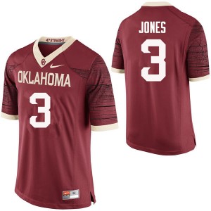 Men Mykel Jones Crimson Oklahoma College Football #3 Jersey 981412-972