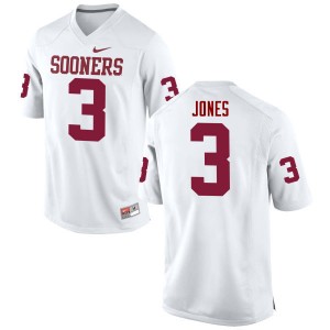 Men Mykel Jones White Sooners College Football #3 Jersey 937045-240