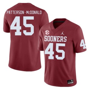 Men Mykel Patterson-McDonald Crimson Sooners 2024 SEC Conference #45 Jersey 472397-321