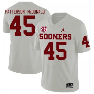 Men Mykel Patterson-McDonald White Oklahoma 2024 SEC Conference College Football #45 Jersey 336975-725