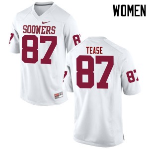 Women Myles Tease White Sooners College Football #87 Jersey 919772-715
