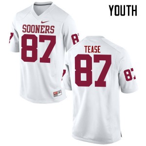 Youth Myles Tease White Sooners College Football #87 Jersey 284956-447