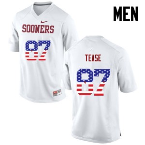 Men Myles Tease White OU College Football USA Flag Fashion #87 Jersey 332854-399