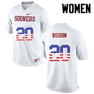 Women Najee Bissoon White Oklahoma College Football USA Flag Fashion #20 Jersey 435970-751