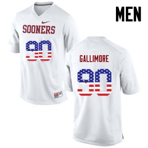 Men Neville Gallimore White Oklahoma Sooners College Football USA Flag Fashion #90 Jersey 207148-500