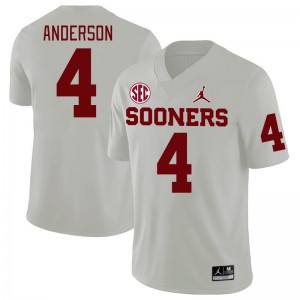 Men Nic Anderson White Oklahoma 2024 SEC Conference College Football #4 Jersey 176265-220