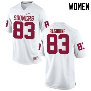 Women Nick Basquine White OU College Football #83 Jersey 619684-497
