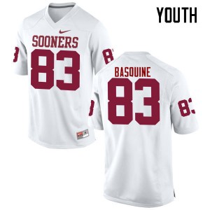 Youth Nick Basquine White Sooners College Football #83 Jersey 413590-596