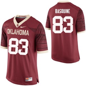Men Nick Basquine Crimson Oklahoma Sooners College Football #83 Jersey 252771-764