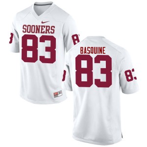 Men Nick Basquine White Oklahoma College Football #83 Jersey 245036-343