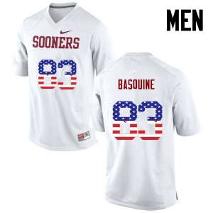 Men Nick Basquine White Sooners College Football USA Flag Fashion #83 Jersey 926033-823