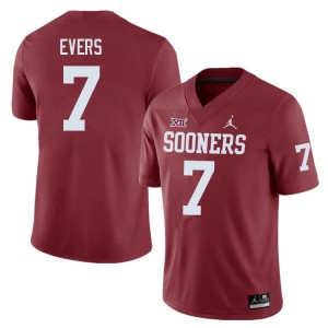 Men Nick Evers Crimson Oklahoma Sooners College Football #7 Jersey 848986-808