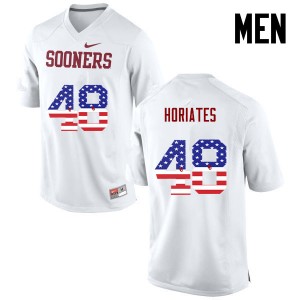 Men Nick Horiates White OU Sooners College Football USA Flag Fashion #48 Jersey 327477-444