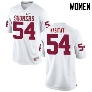 Women Nila Kasitati White Sooners College Football #54 Jersey 228431-931