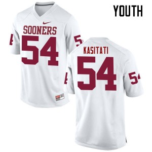 Youth Nila Kasitati White Oklahoma Sooners College Football #54 Jersey 343492-719