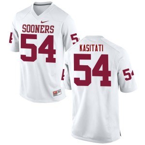 Men Nila Kasitati White Oklahoma Sooners College Football #54 Jersey 407380-564