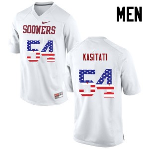 Men Nila Kasitati White Sooners College Football USA Flag Fashion #54 Jersey 486914-308