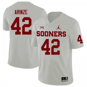 Men Noah Arinze White Oklahoma Sooners College Football #42 Jersey 560635-812
