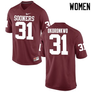 Women Ogbonnia Okoronkwo Crimson Oklahoma College Football #31 Jersey 167336-783
