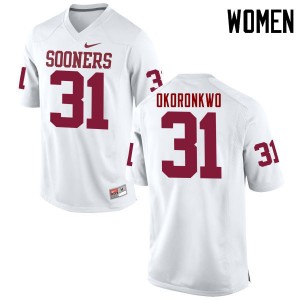 Women Ogbonnia Okoronkwo White Sooners College Football #31 Jersey 943547-140
