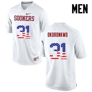 Men Ogbonnia Okoronkwo White OU Sooners College Football USA Flag Fashion #31 Jersey 580949-433