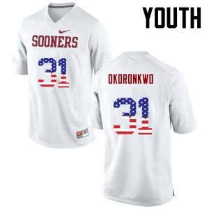 Youth Ogbonnia Okoronkwo White Oklahoma College Football USA Flag Fashion #31 Jersey 511705-304