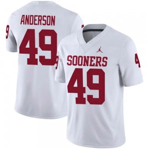 Men Ben Anderson White OU Sooners College Football #49 Jerseys 366728-188