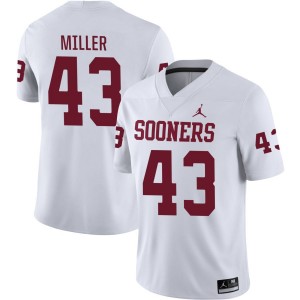 Men Grayson Miller White Oklahoma College Football #43 Jersey 234823-665