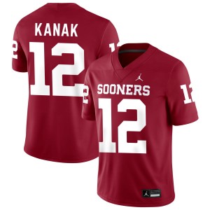 Men Jaren Kanak Crimson OU Sooners College Football #12 Jersey 360275-492