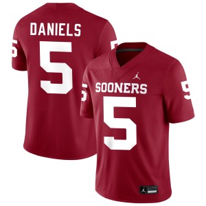 Men Kendal Daniels Crimson OU Sooners College Football #5 Jerseys 841466-158