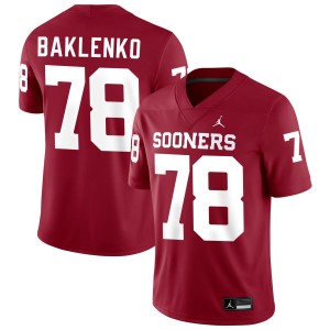 Men Luke Baklenko Crimson OU Sooners College Football #78 Jersey 671461-611