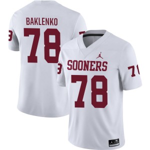 Men Luke Baklenko White Oklahoma Sooners College Football #78 Jerseys 966424-594