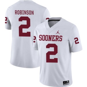 Men Omarion Robinson White Boomer Sooner College Football #2 Jersey 420275-517