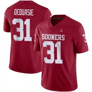Men Reed DeQuasie Crimson Oklahoma Sooners College Football #31 Jersey 934471-569