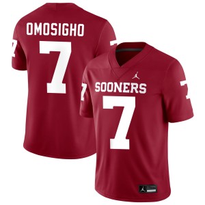 Men Sammy Omosigho Crimson OU Sooners College Football #7 Jerseys 490329-893
