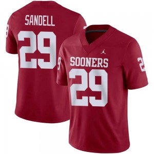 Men Tate Sandell Crimson Sooners College Football #29 Jerseys 492980-404
