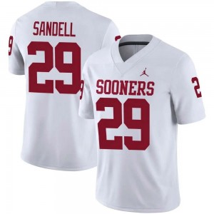 Men Tate Sandell White Sooners College Football #29 Jerseys 555267-651
