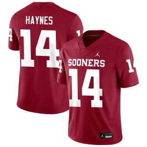 Men Trystan Haynes Crimson Boomer Sooner College Football #14 Jersey 607358-674