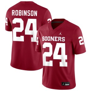 Men Xavier Robinson Crimson Boomer Sooner College Football #24 Jerseys 390791-526
