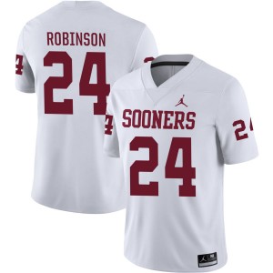 Men Xavier Robinson White Boomer Sooner College Football #24 Jersey 790303-130