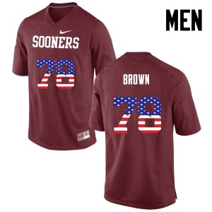 Men Orlando Brown Crimson Oklahoma Sooners College Football USA Flag Fashion #78 Jersey 685251-177