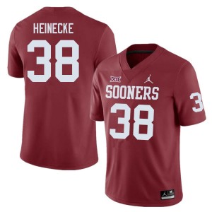 Men Owen Heinecke Crimson Oklahoma College Football #38 Jersey 954766-500