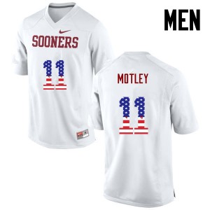 Men Parnell Motley White Oklahoma Sooners College Football USA Flag Fashion #11 Jersey 259421-201