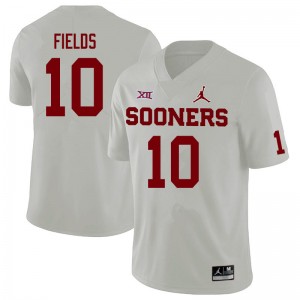 Men Pat Fields White OU Jordan Brand College Football #10 Jersey 118543-662