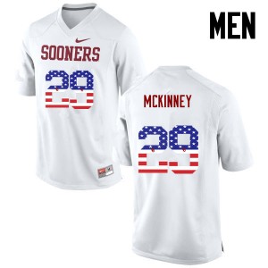 Men Prentice McKinney White Sooners College Football USA Flag Fashion #29 Jersey 773381-344