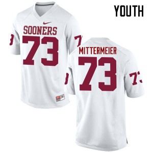 Youth Quinn Mittermeier White Sooners College Football #73 Jersey 936116-500